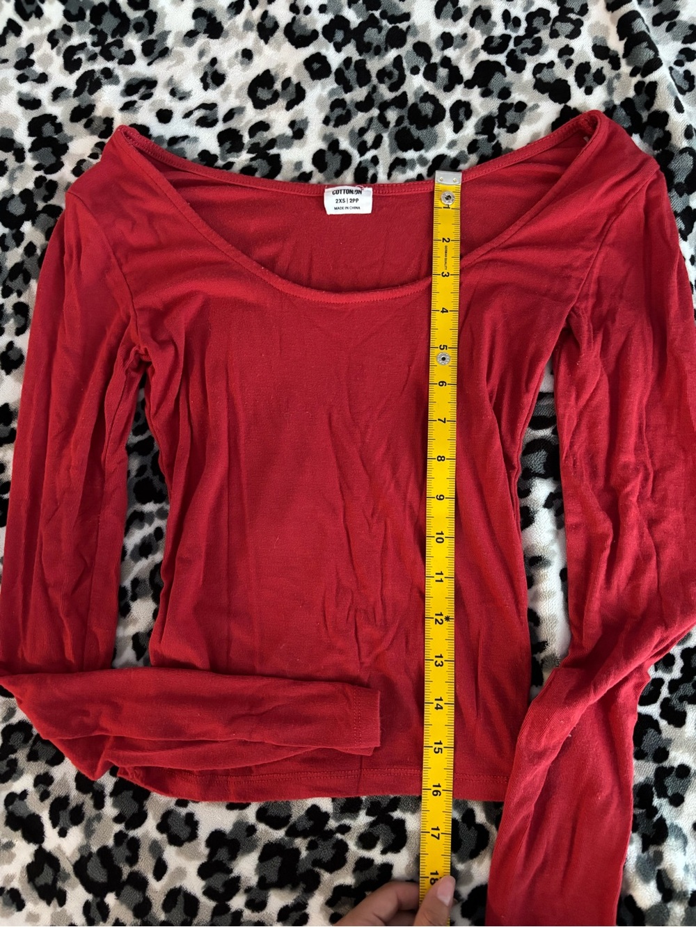Cotton On Crimson Scoop Neck Long Sleeve Top